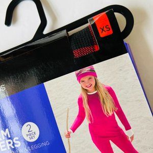 CUDDL DUDS Girls 2 Piece Thermal Set Long Sleeve Crew & Leggings NWT Size XS